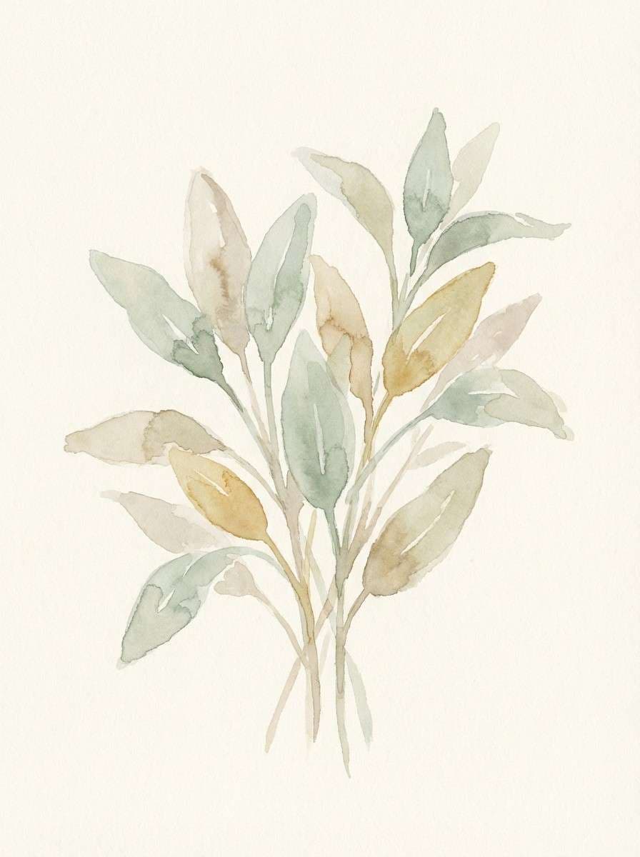 watercolor sage botanical print
