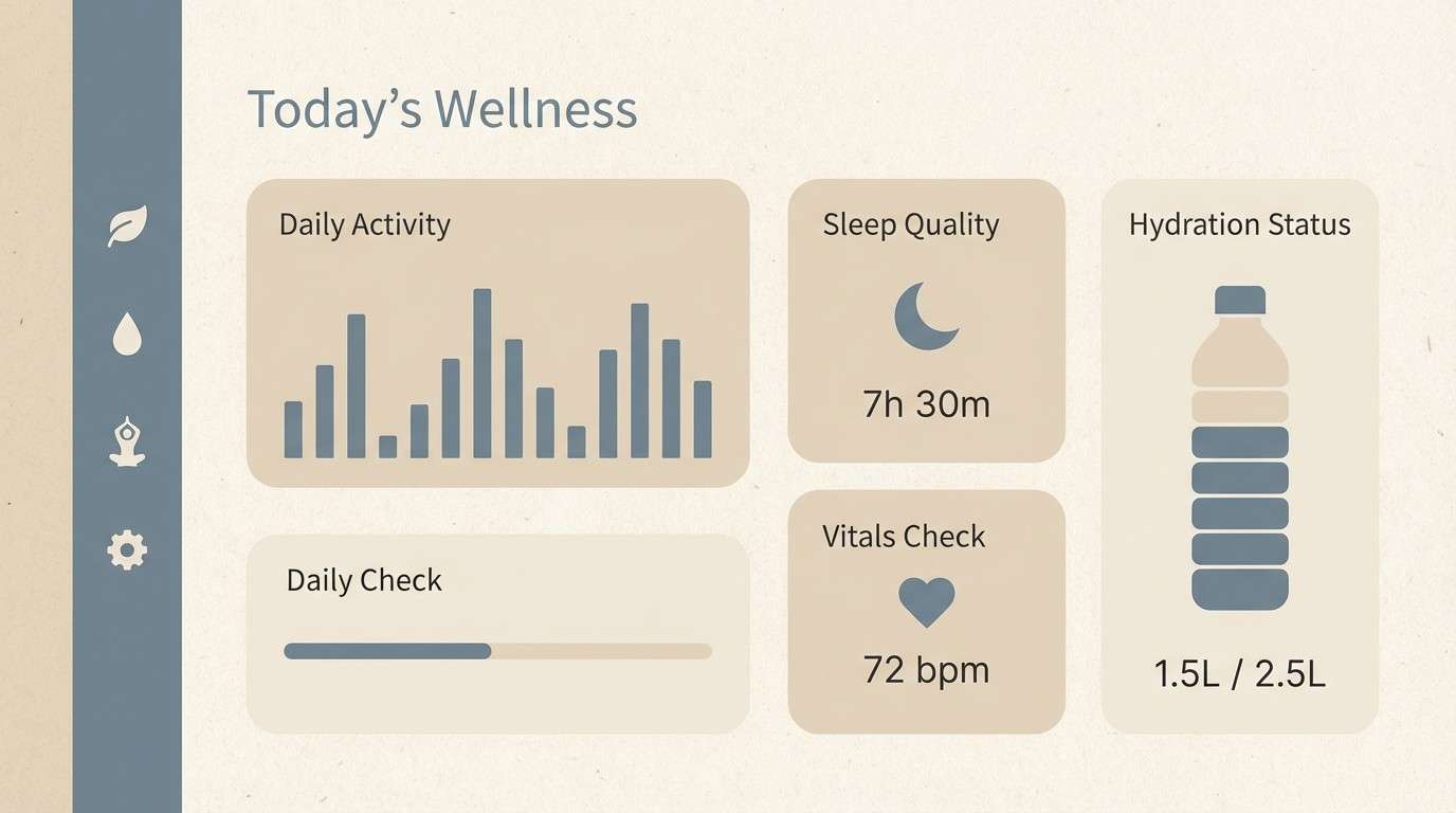 calm wellness dashboard ui