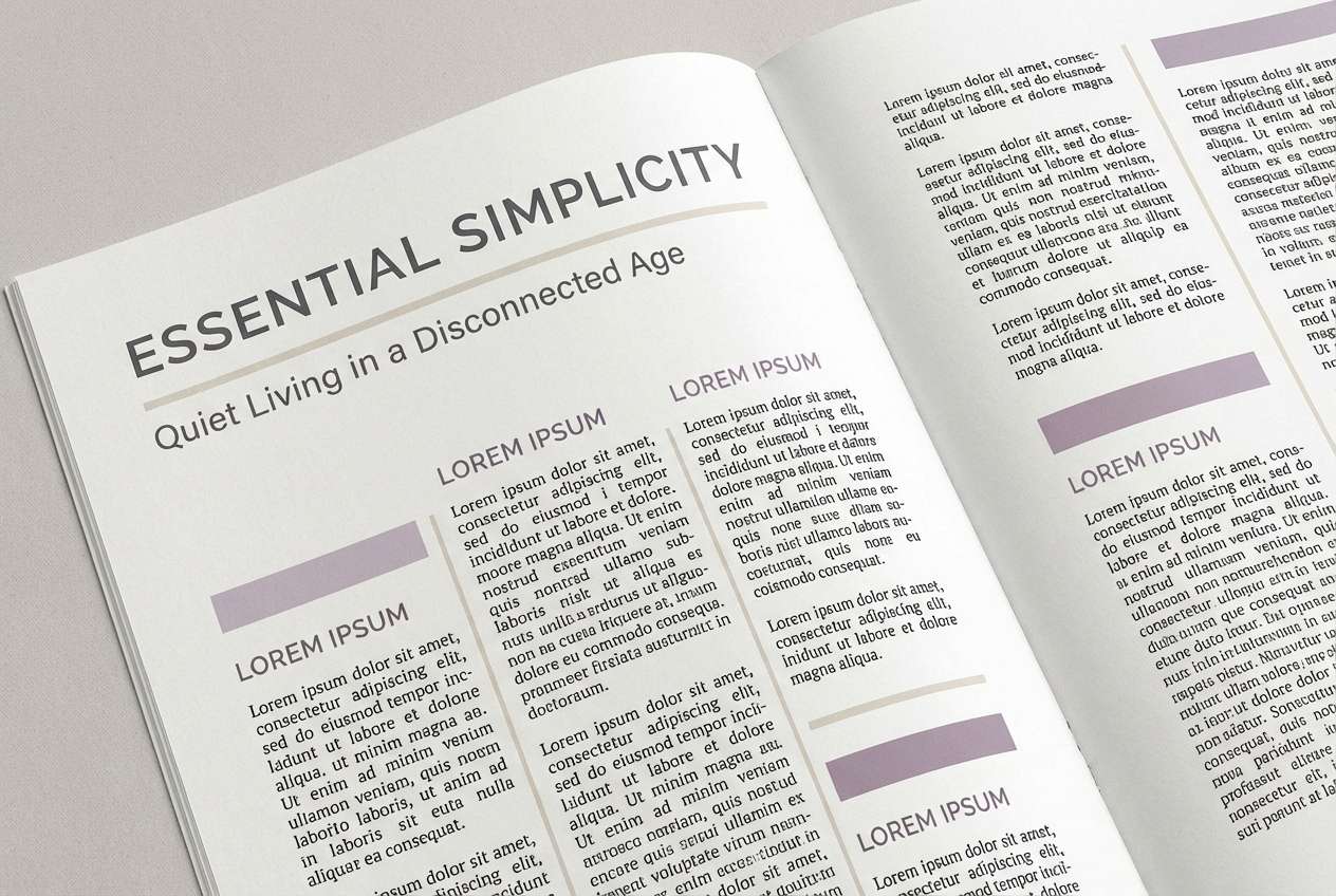 minimal editorial layout