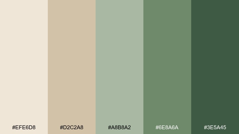 linen fern color palette with hex codes