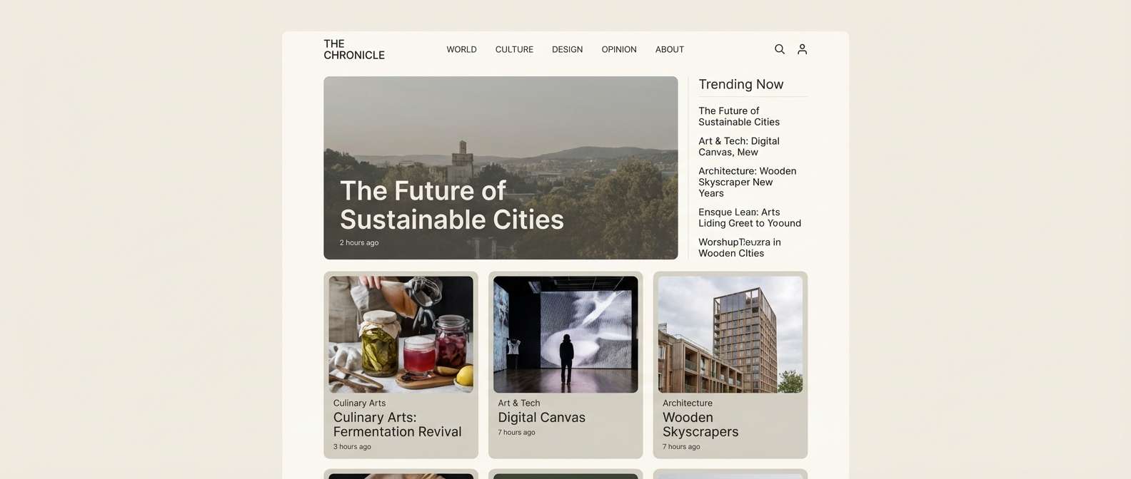 minimal editorial ui layout