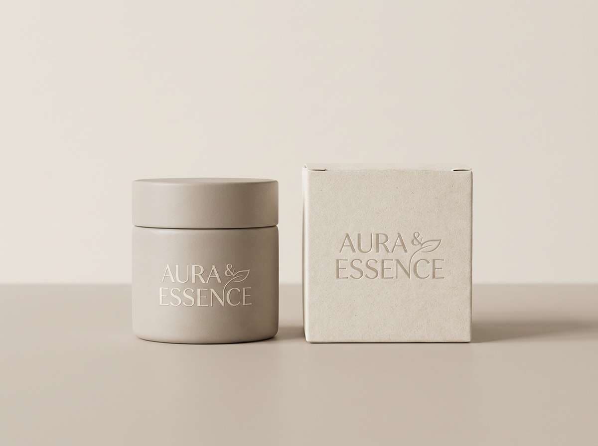 taupe skincare packaging