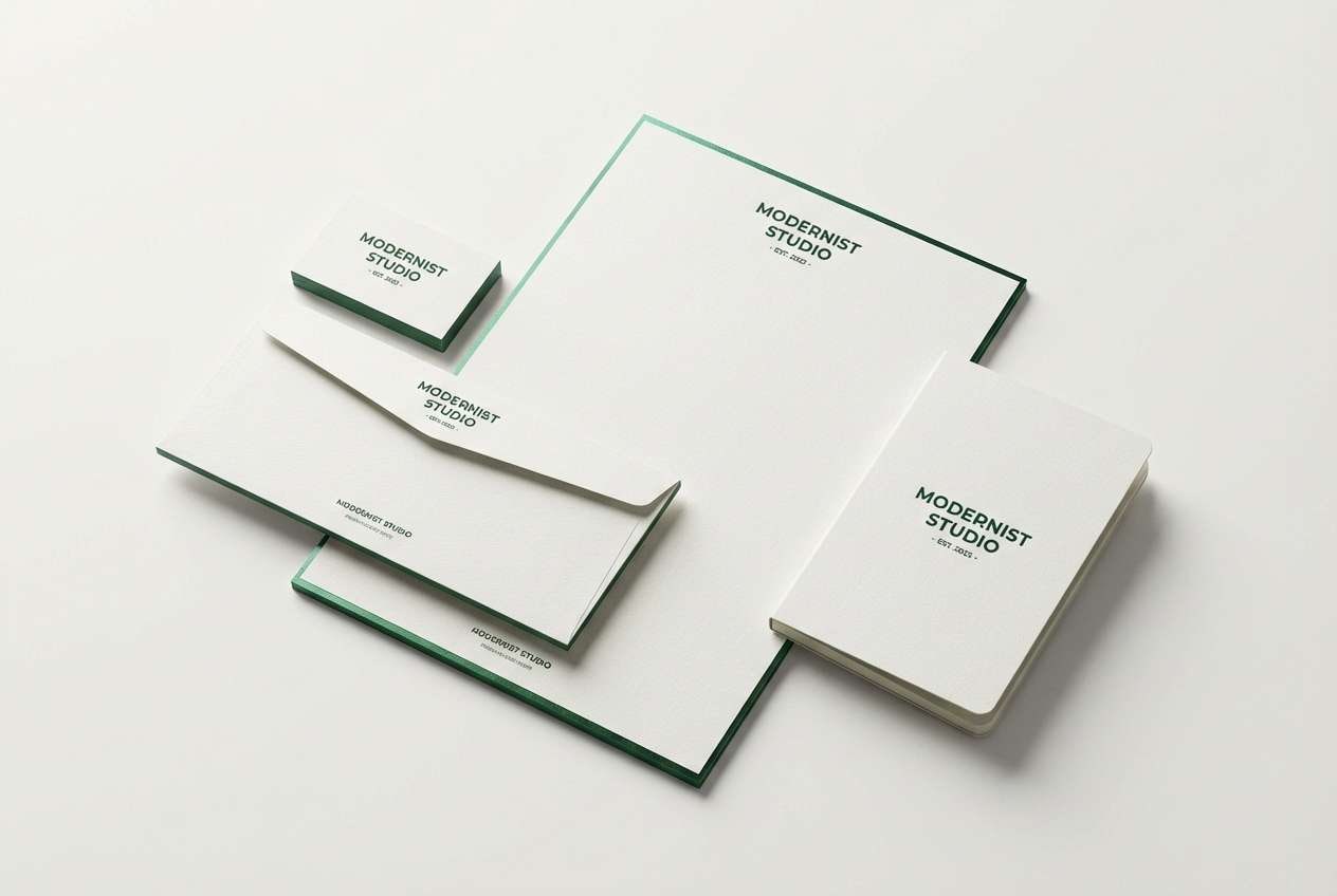 linen stationery flat lay