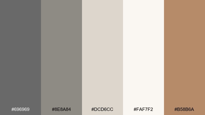 linen studio dim gray color palette with hex codes