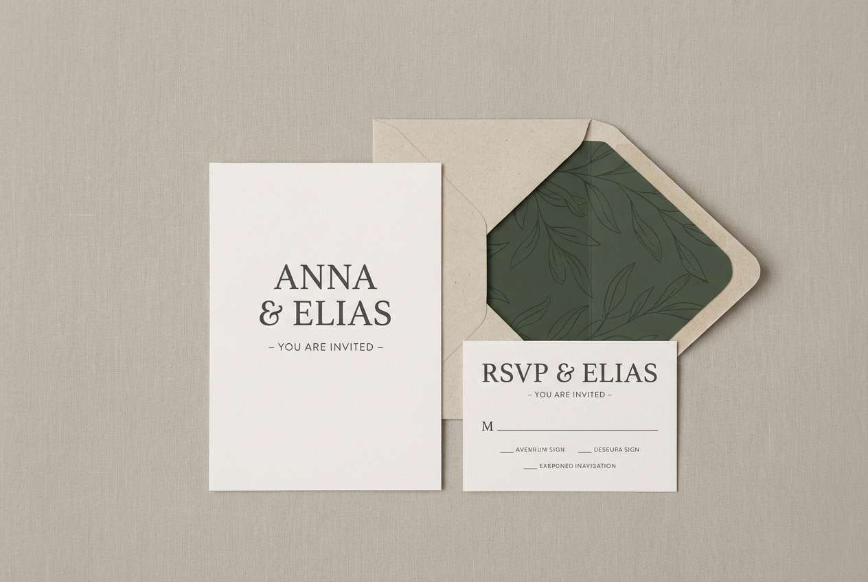 linen wedding invite