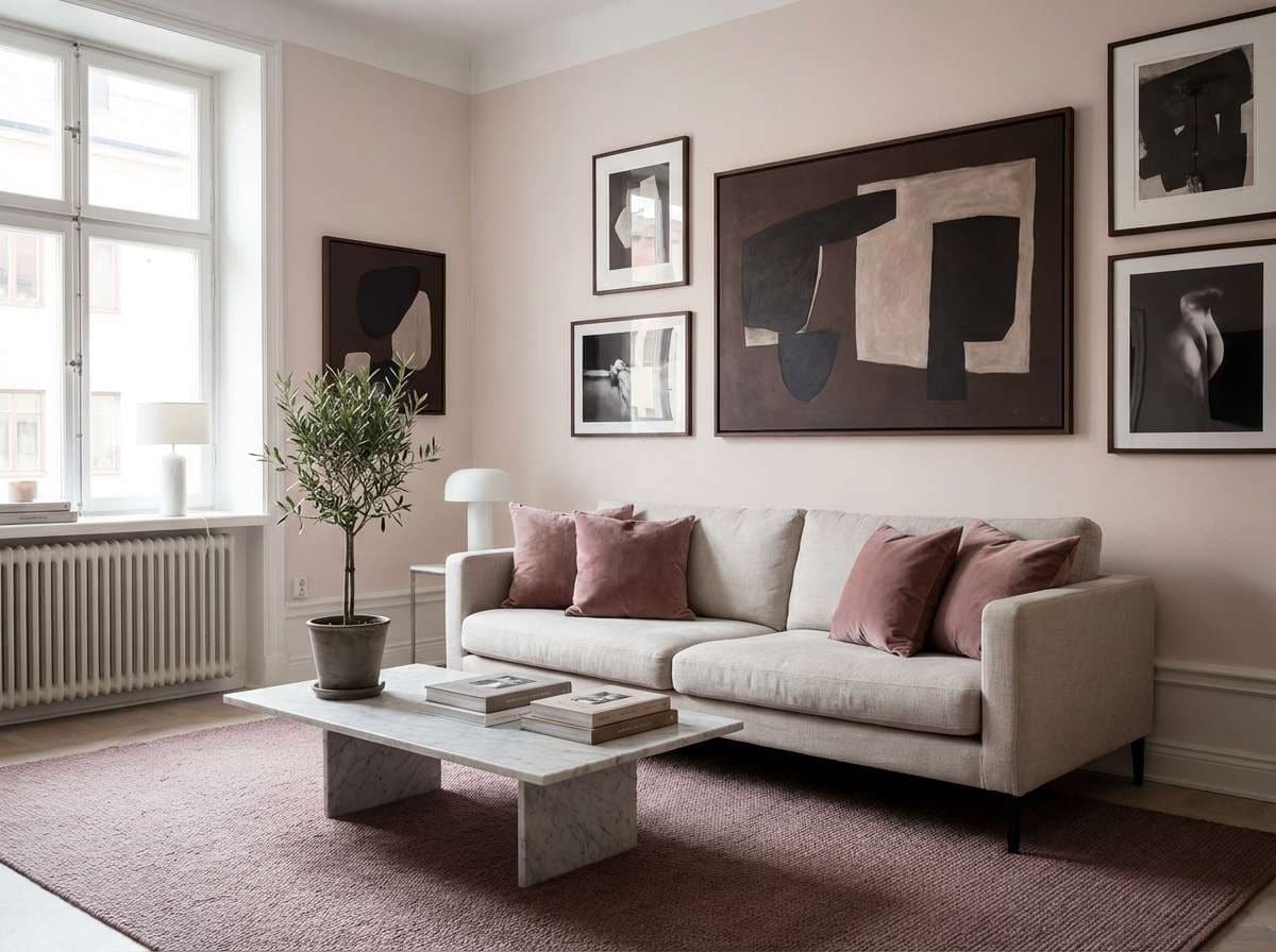 blush gallery art wall