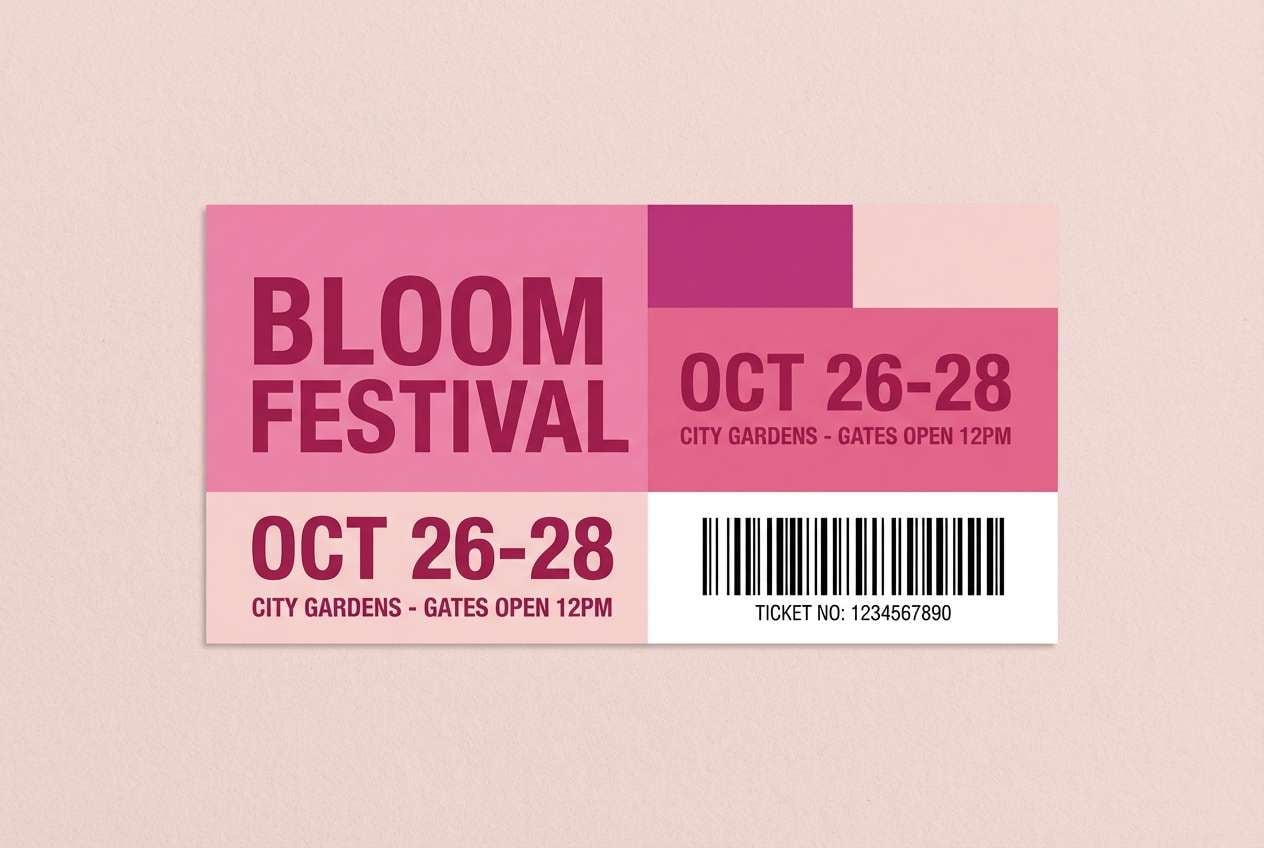 pink event ticket design