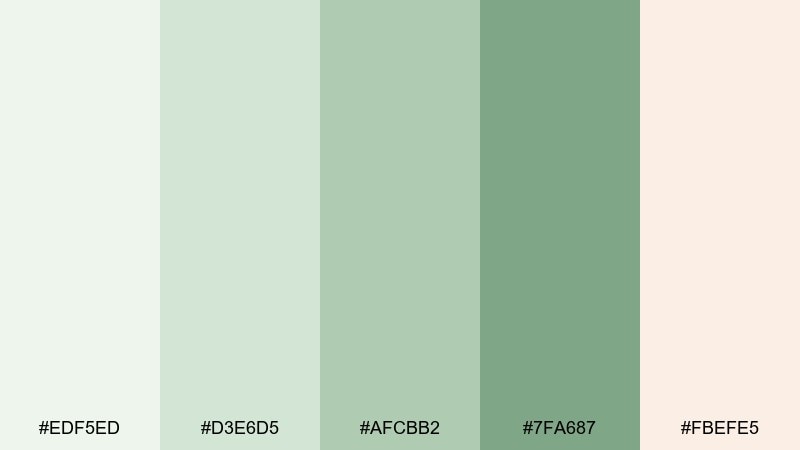 lullaby sage pale green color palette with hex codes