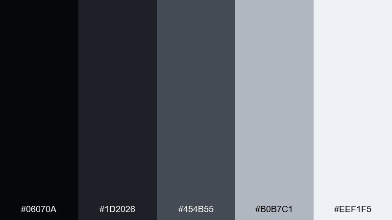 lunar charcoal color palette with hex codes