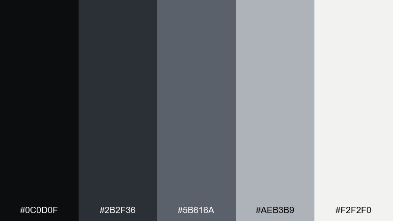 lunar surface space color palette with hex codes