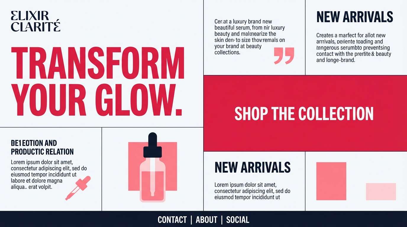 beauty landing ui mockup