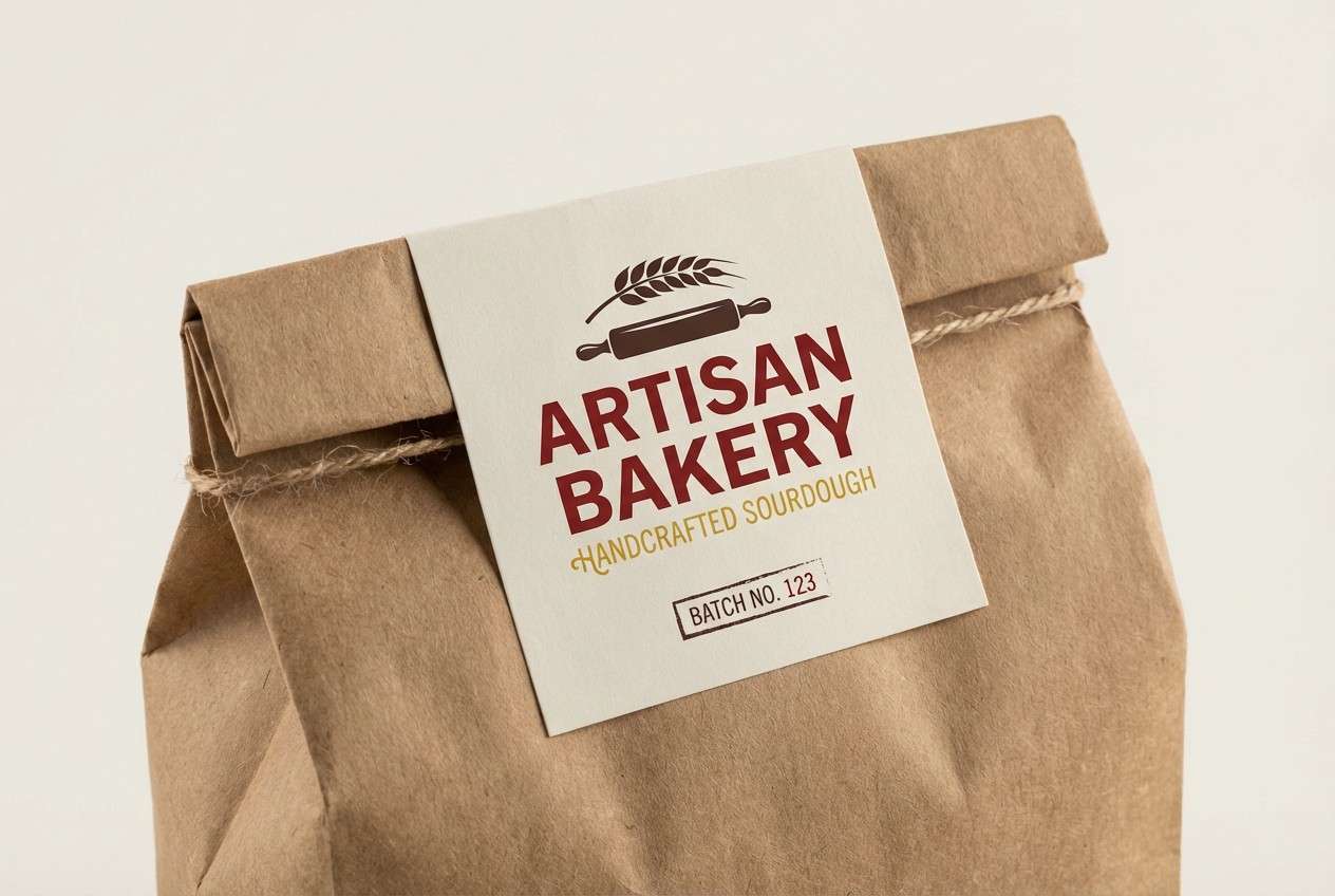 artisan bakery label shot