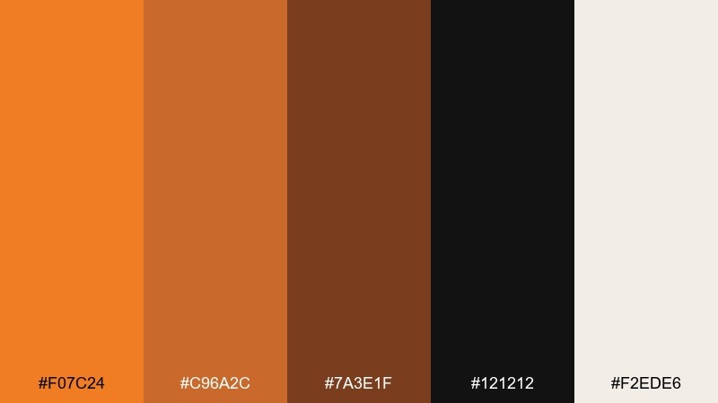 luxe copper tangerine color palette with hex codes