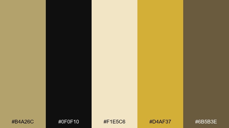luxe gold accent color palette with hex codes