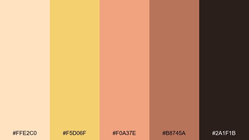luxe peach gold peach yellow color palette with hex codes