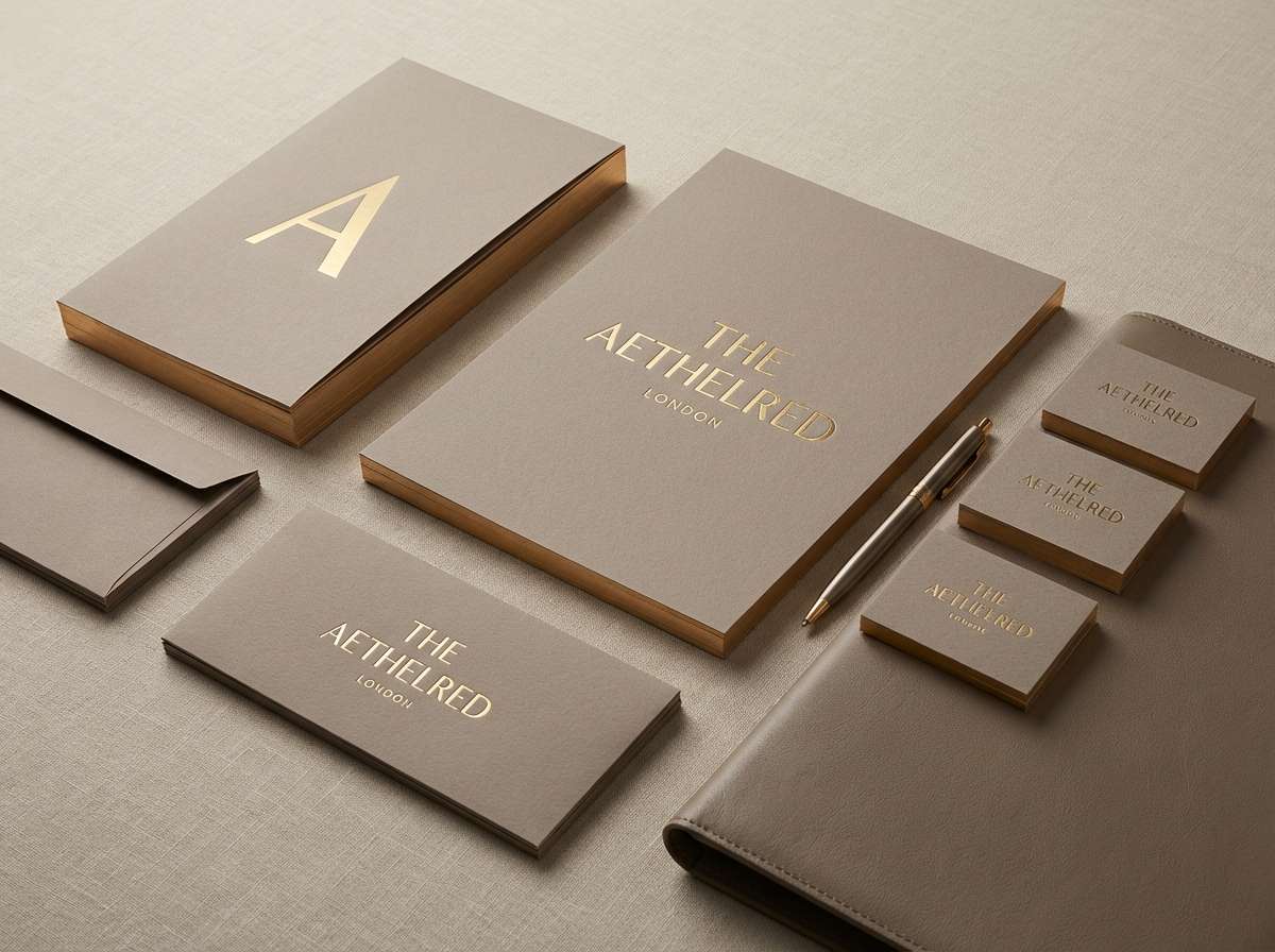 luxe taupe stationery