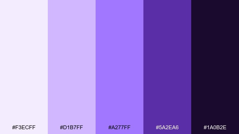 luxury amethyst color palette with hex codes