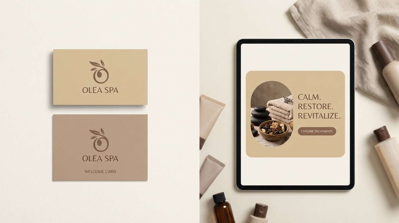 warm spa branding layout