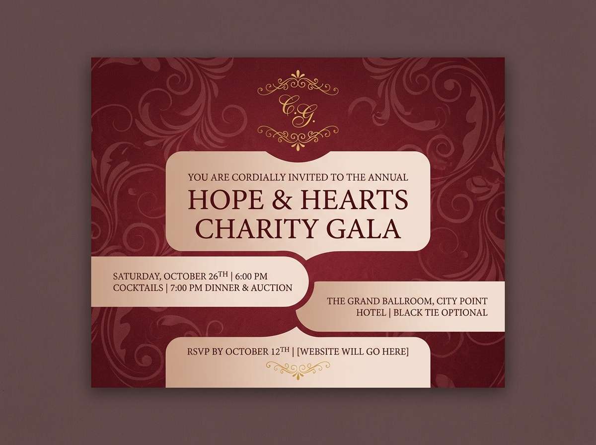 garnet gala invitation