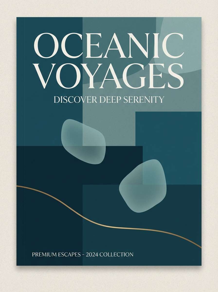 teal travel brochure cover