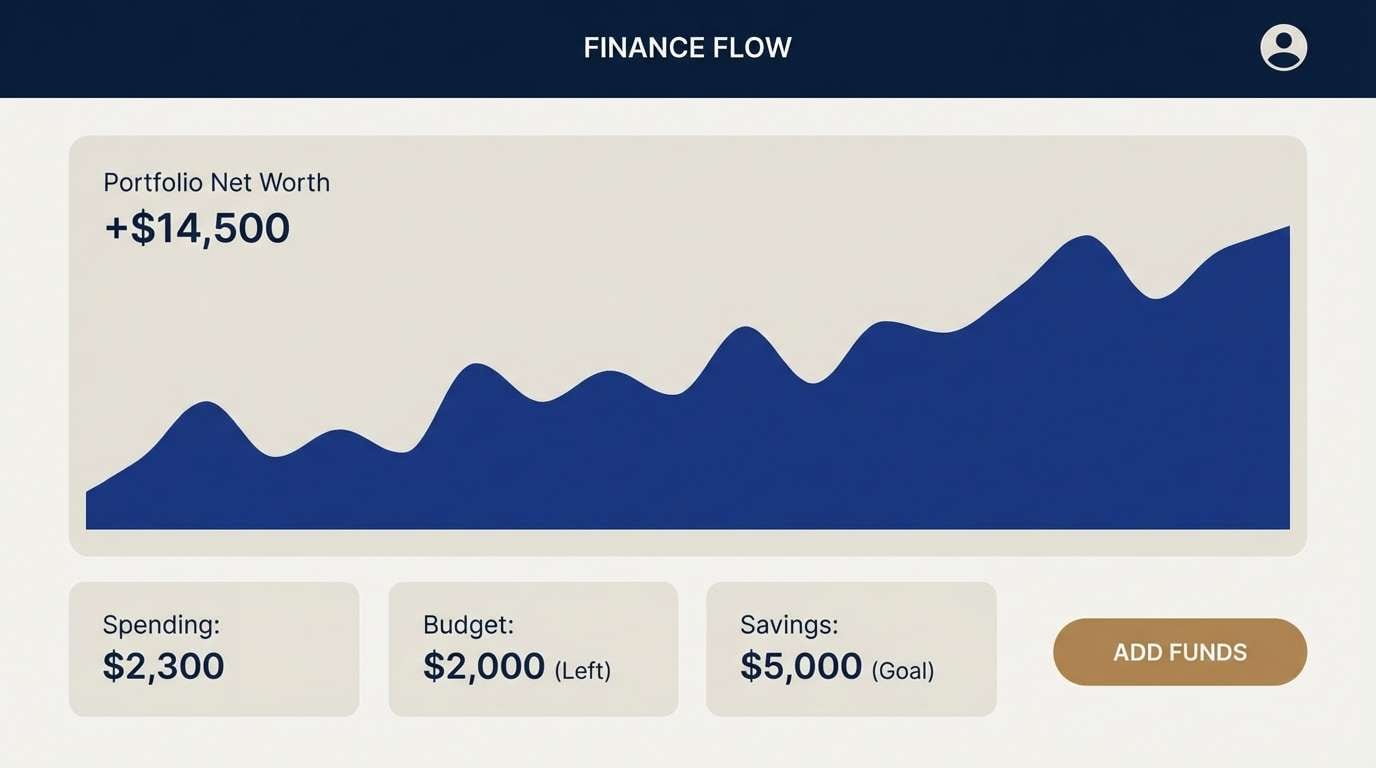navy finance dashboard ui