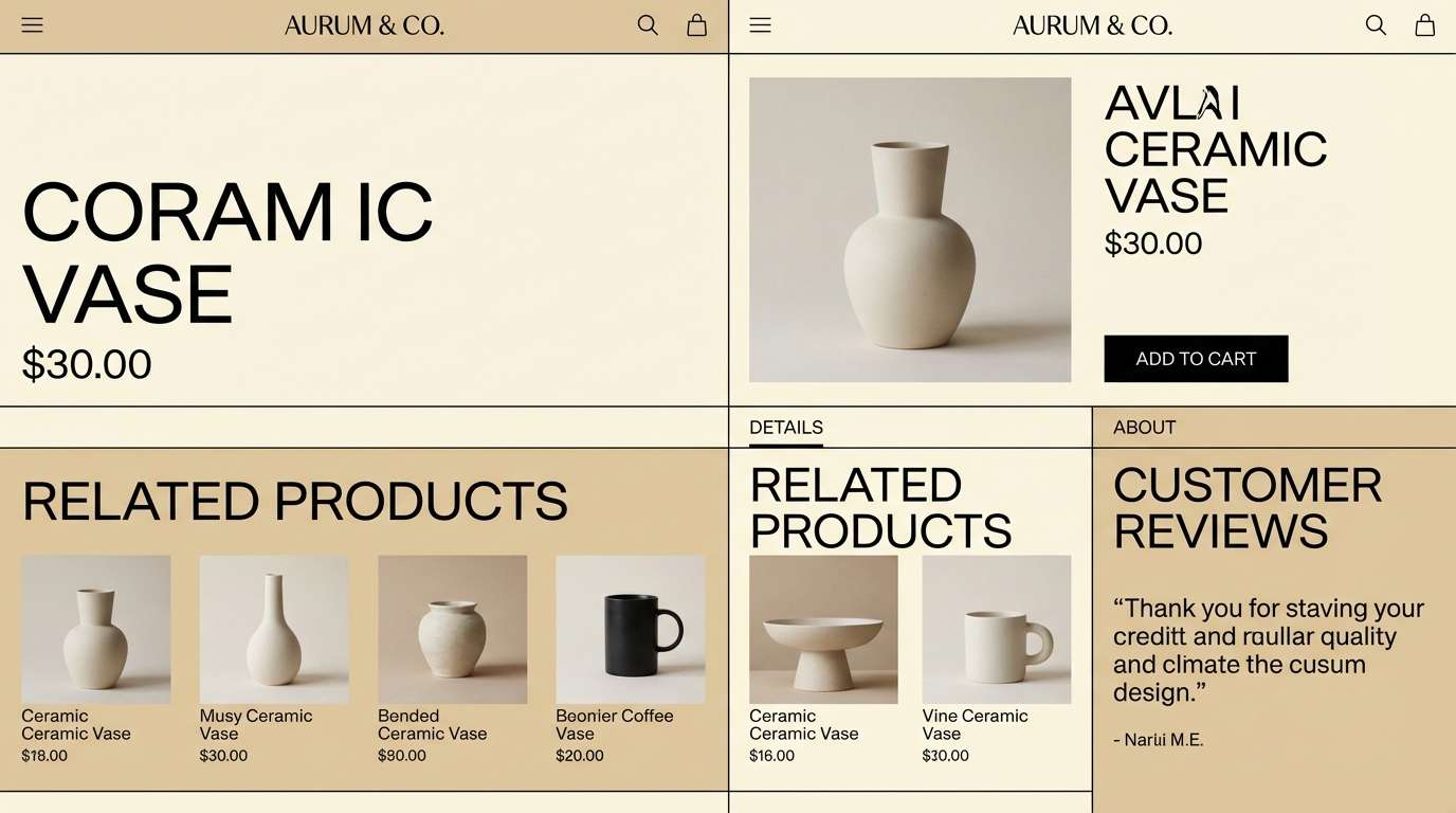 luxury ecommerce ui in beige