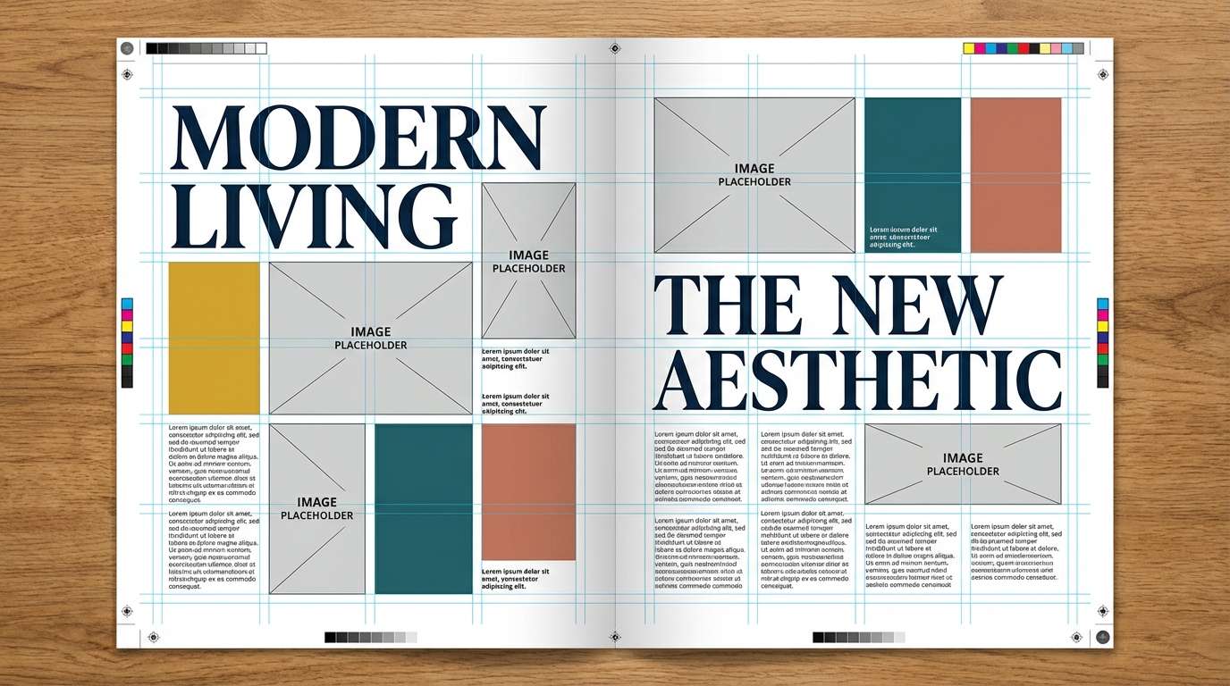 luxury editorial spread layout