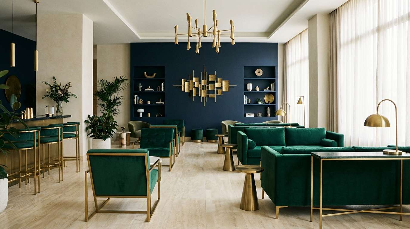 emerald and brass lounge