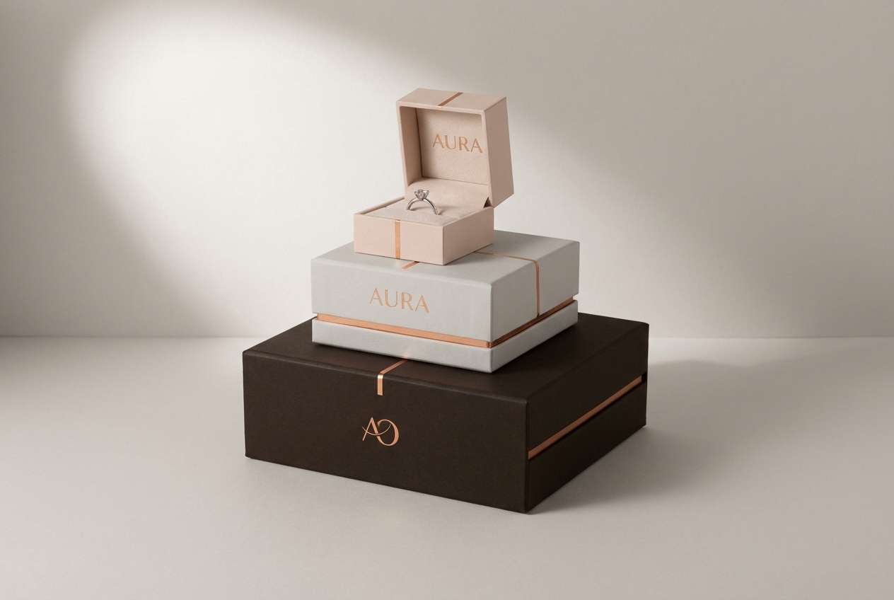 luxury neutral jewelry packaging