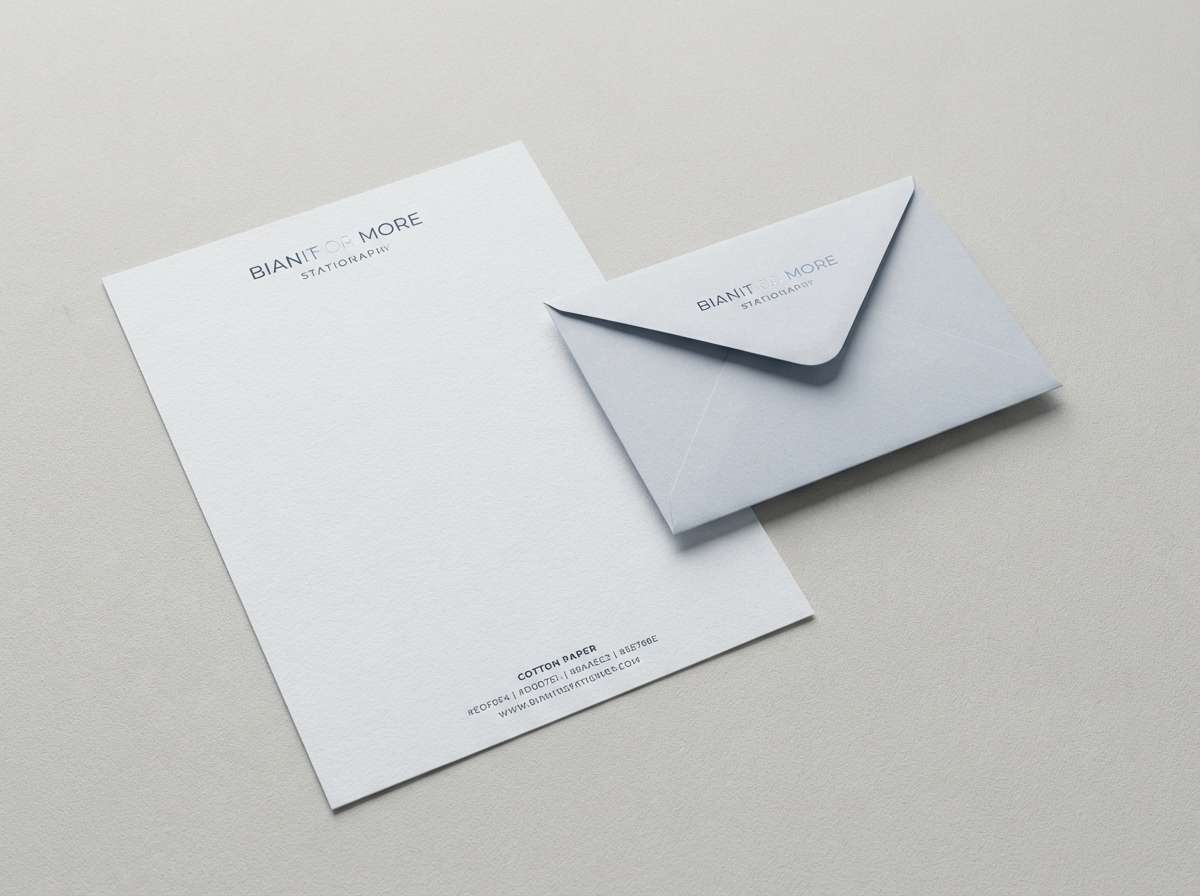 minimal stationery in silver blue