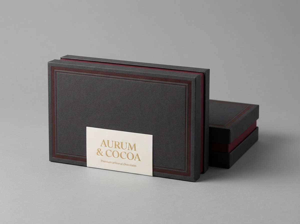 luxury label in cocoa merlot