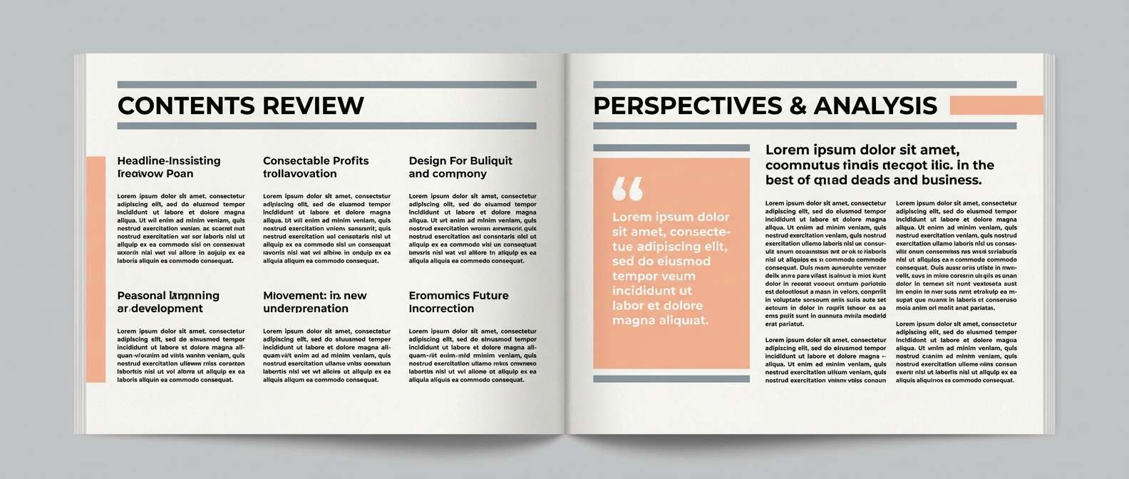 peach editorial magazine spread