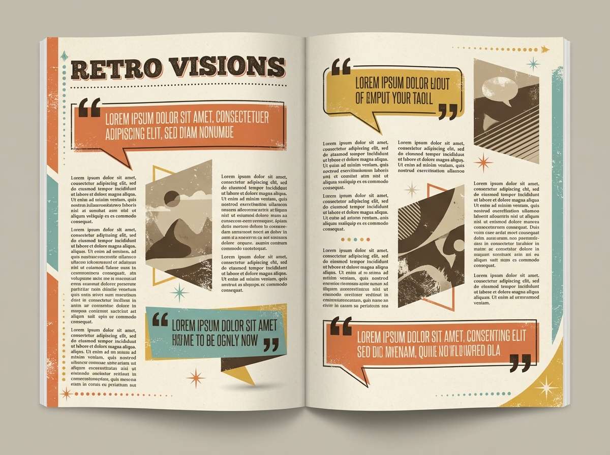 retro magazine spread