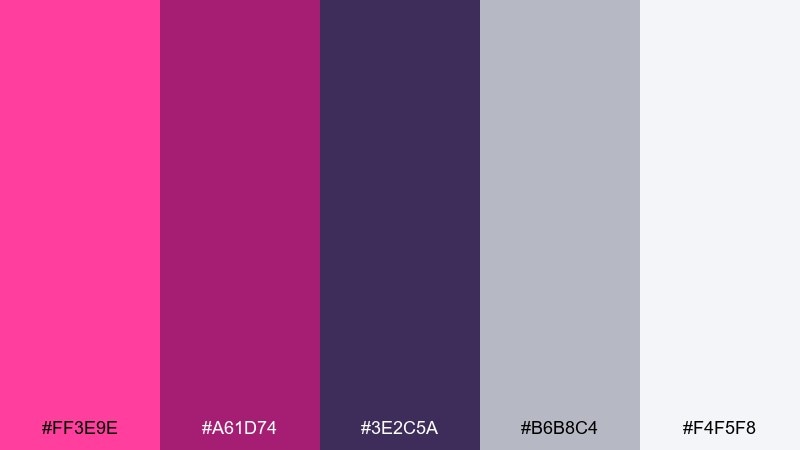 magenta denim street color palette with hex codes