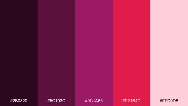magenta ember color palette with hex codes