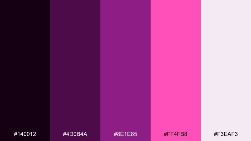 magenta iris minimal purple pink color palette with hex codes