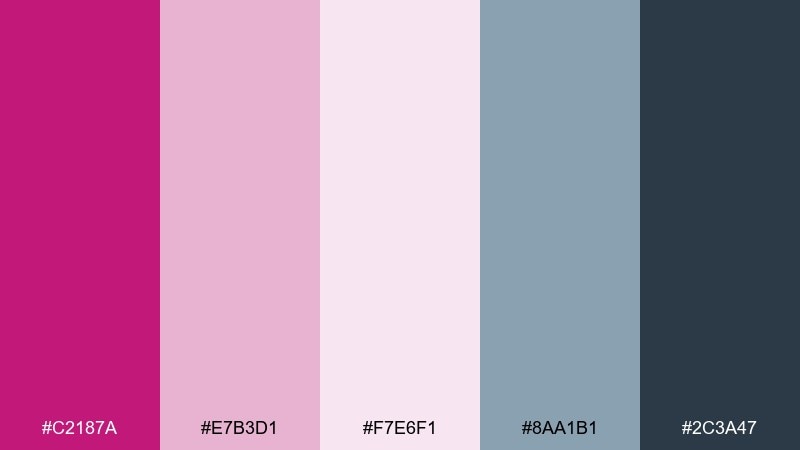 magenta mist color palette with hex codes