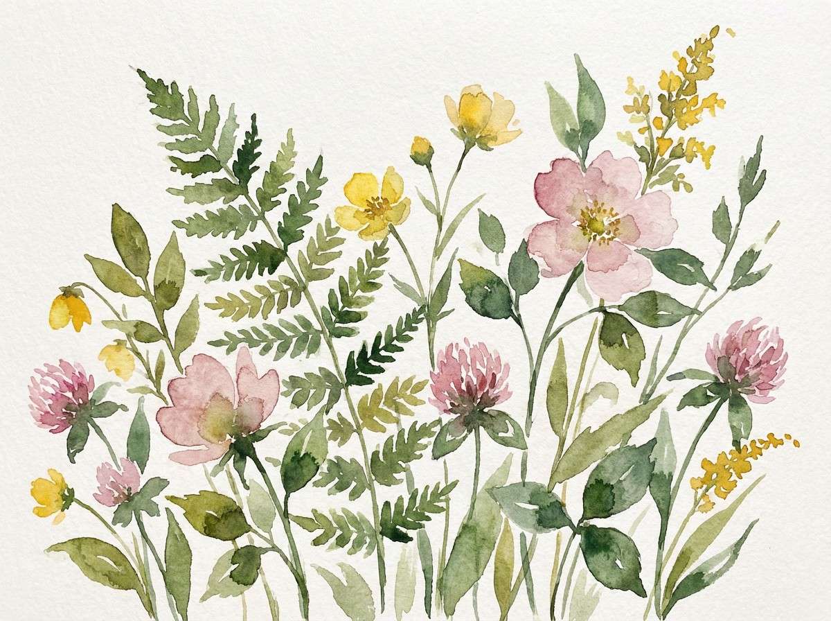 wildflower watercolor illustration