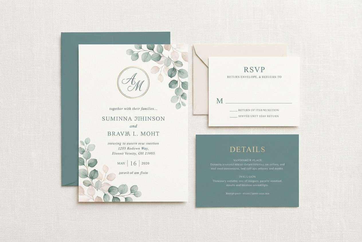 eucalyptus wedding stationery suite