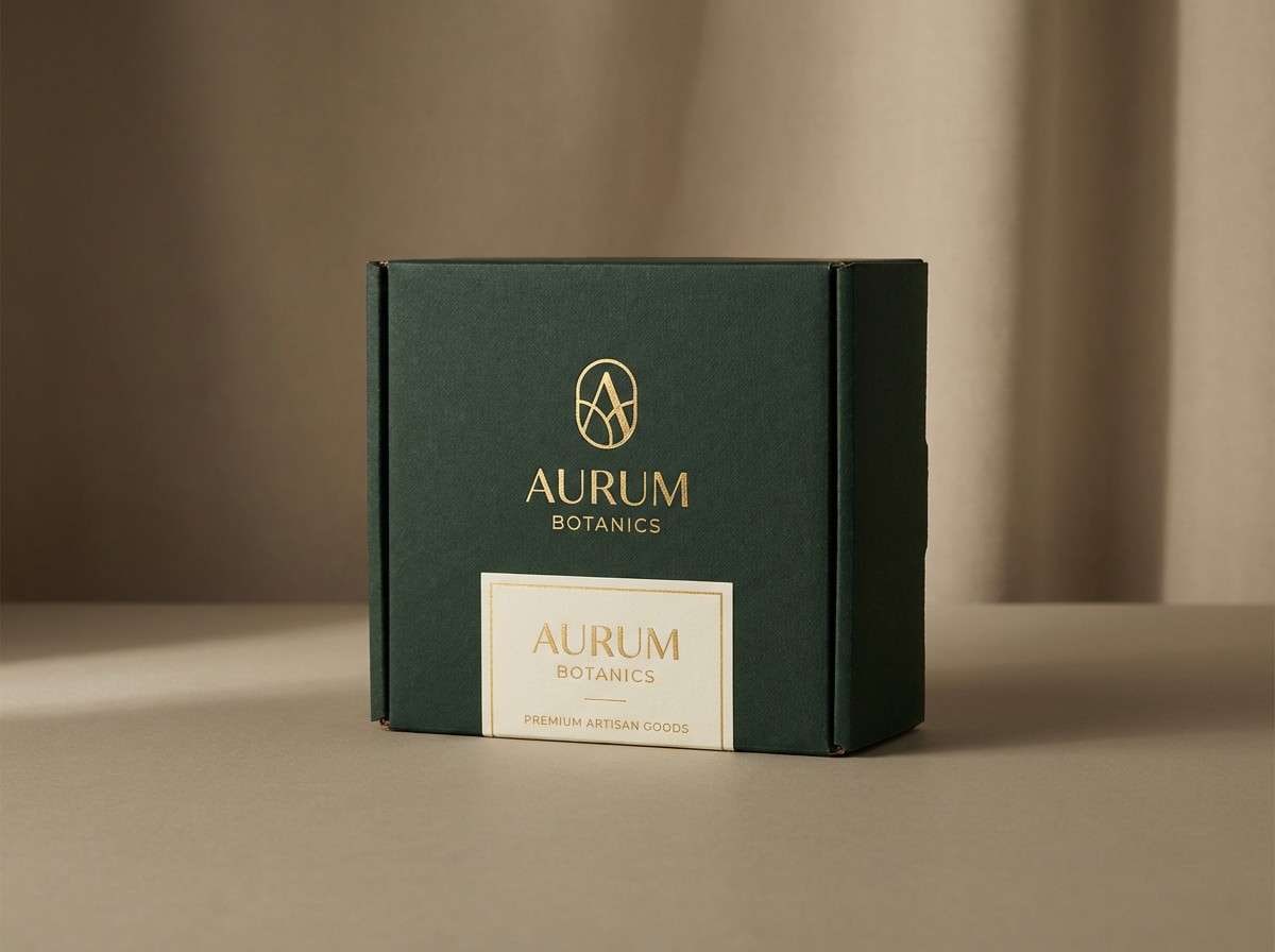 gold forest packaging mockup