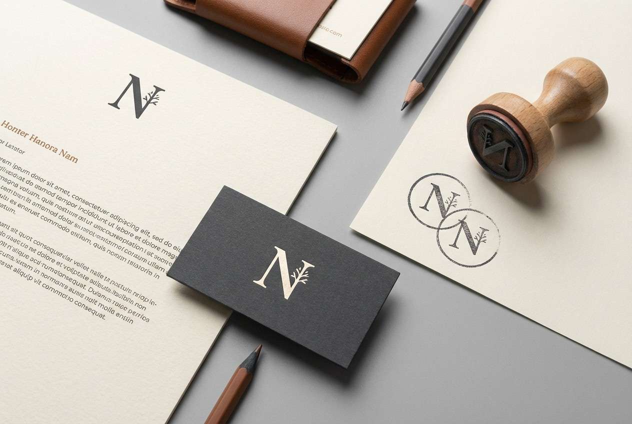 rustic stationery brand set