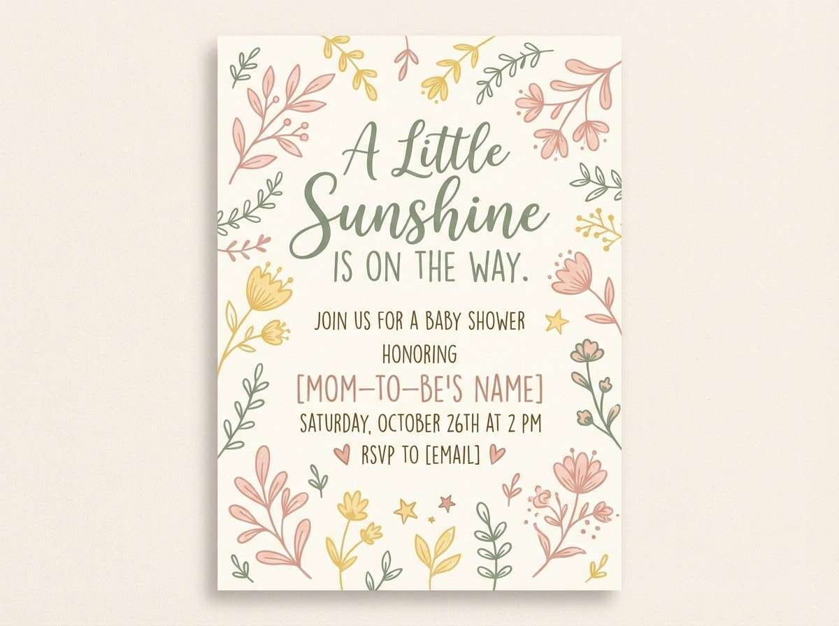 pastel forest invitation design