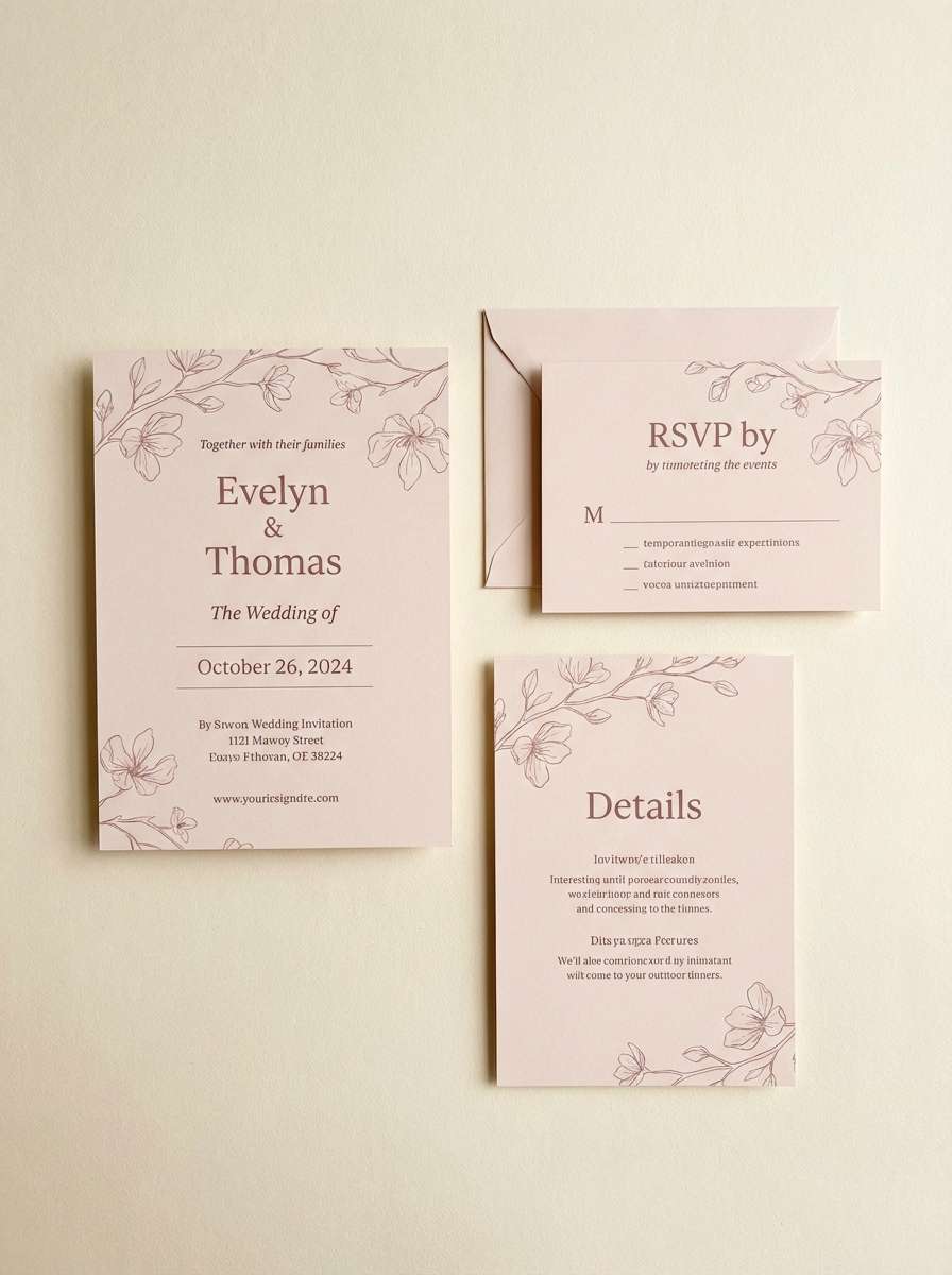 soft blush wedding invitation