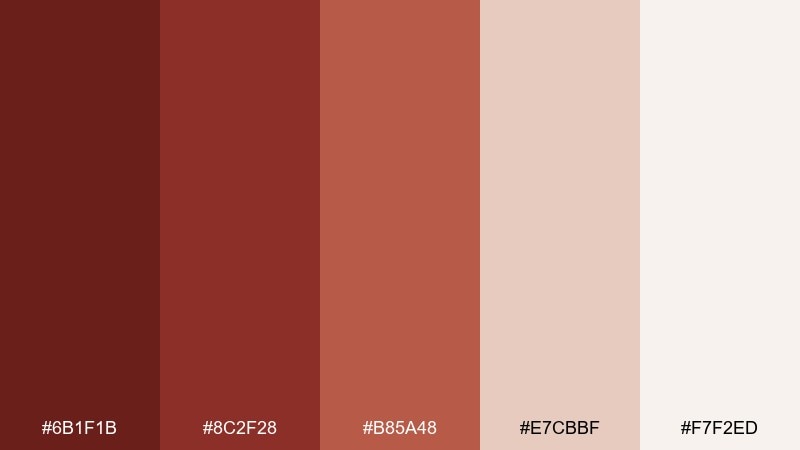 mahogany minimal ruddy color palette with hex codes