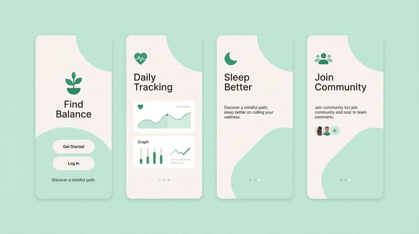 wellness onboarding ui screens