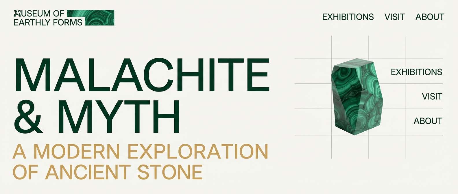 modern museum website header