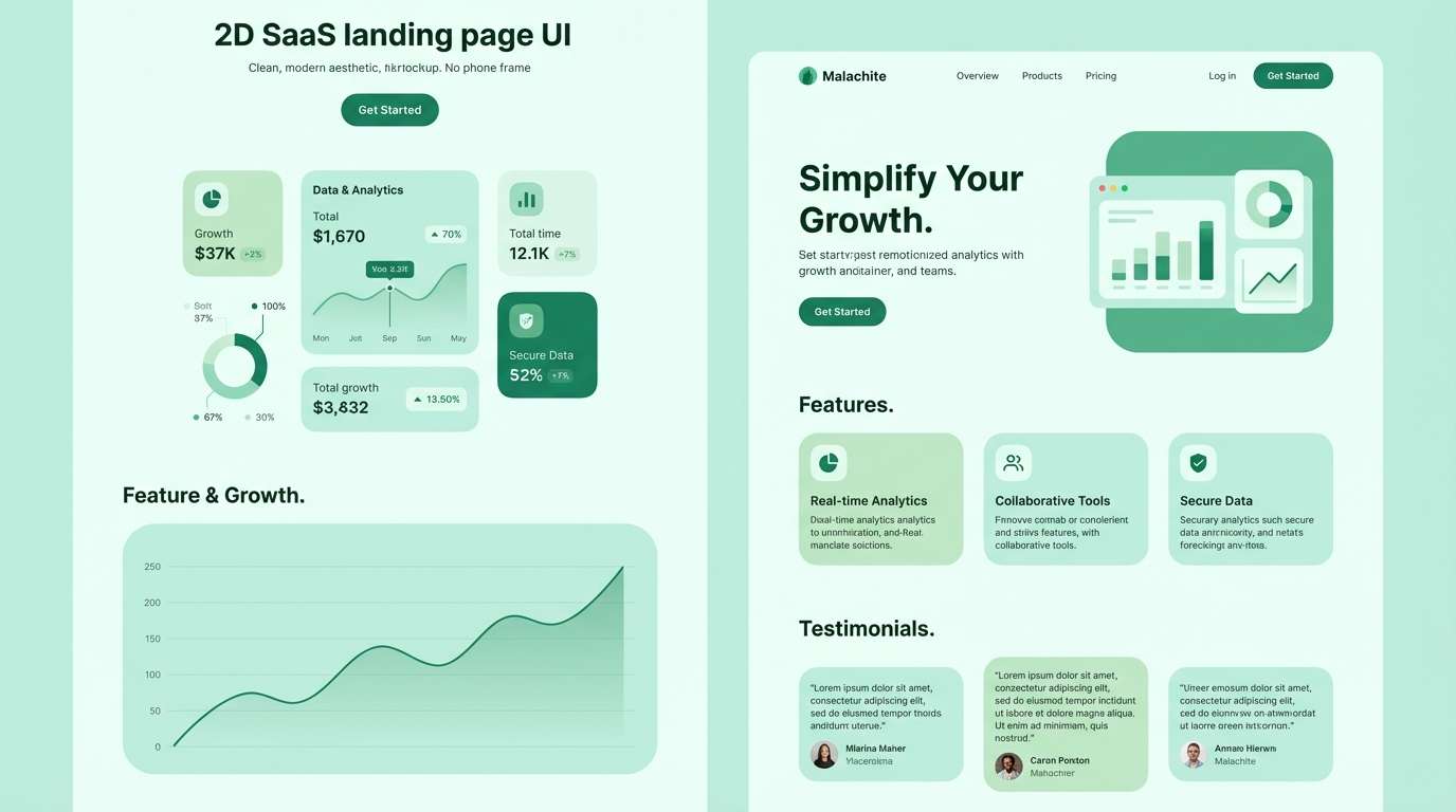 mint saas landing page ui