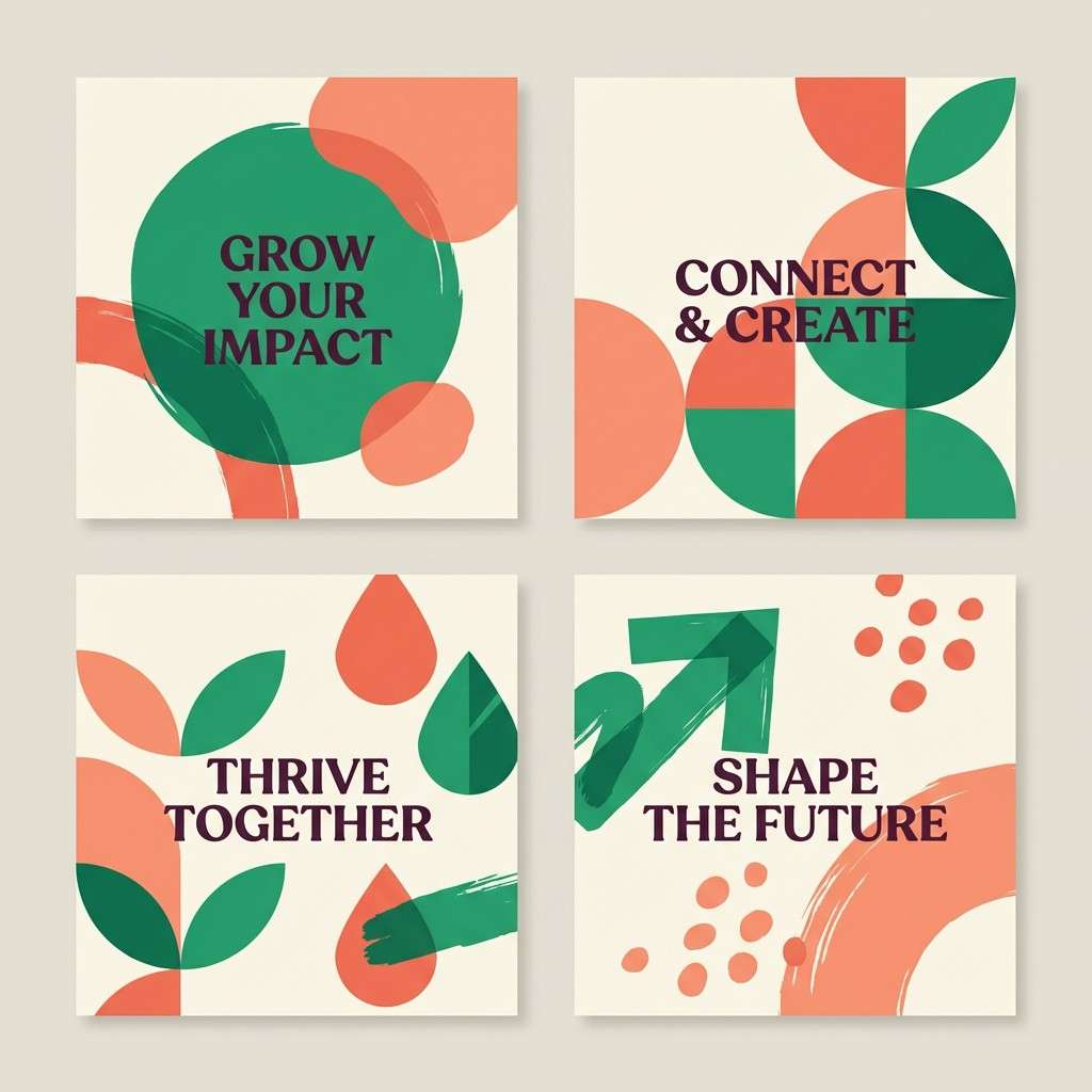 bold green coral social posts