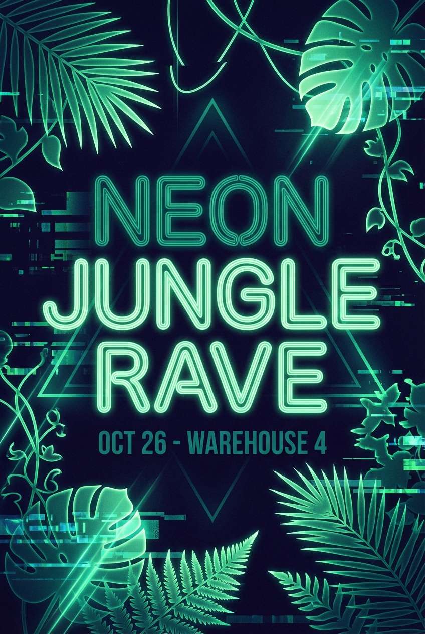 neon green music poster