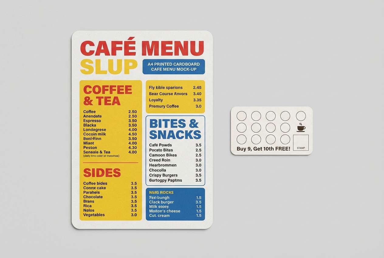 pastel cafe menu set